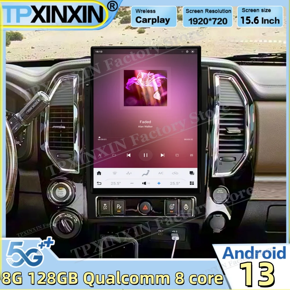 

Qualcomm Car Radio For Nissan Titan 2020~2025 Android Auto GPS Navigation Automotive Multimedia Video Stereo Receiver Head Unit