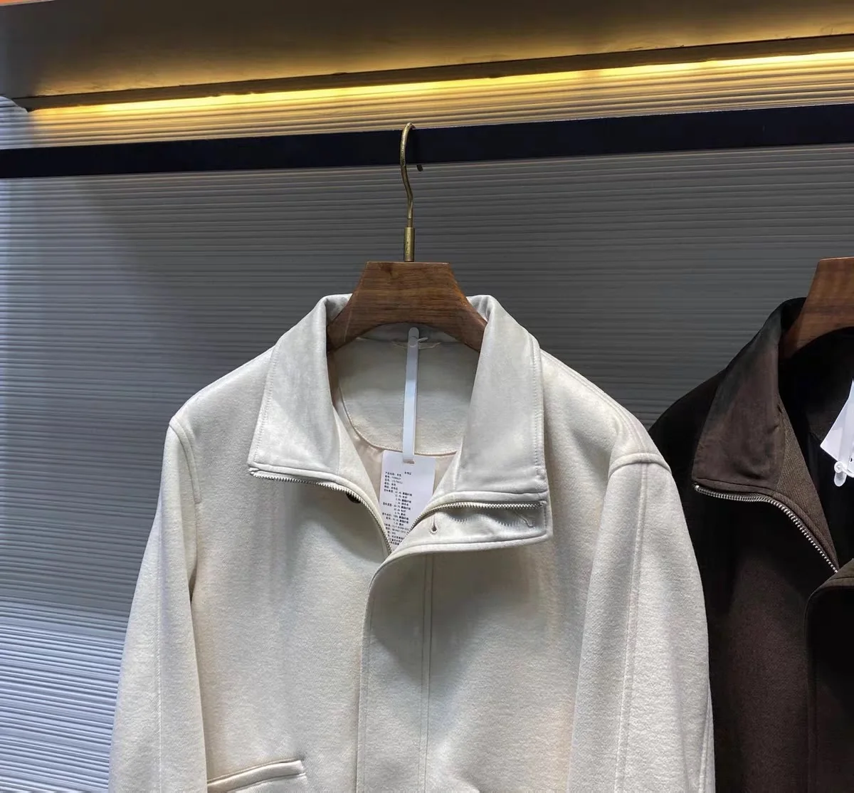 Herren Herbst Winter Busin Casual Faion Jaet Mantel Klappe Kragen Gemischte Wolle Stoff Mittleren Alters Stand Fit Lange Sve Zi...