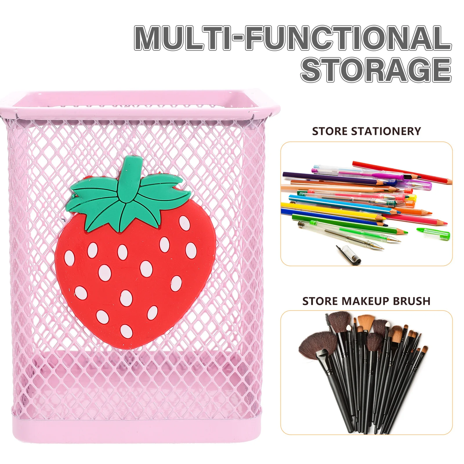 

2Pcs Metal Pen Holder Mesh Organizer Large Capacity Office Desk Container Pencil Storage Holder Home Office Desk Organizer