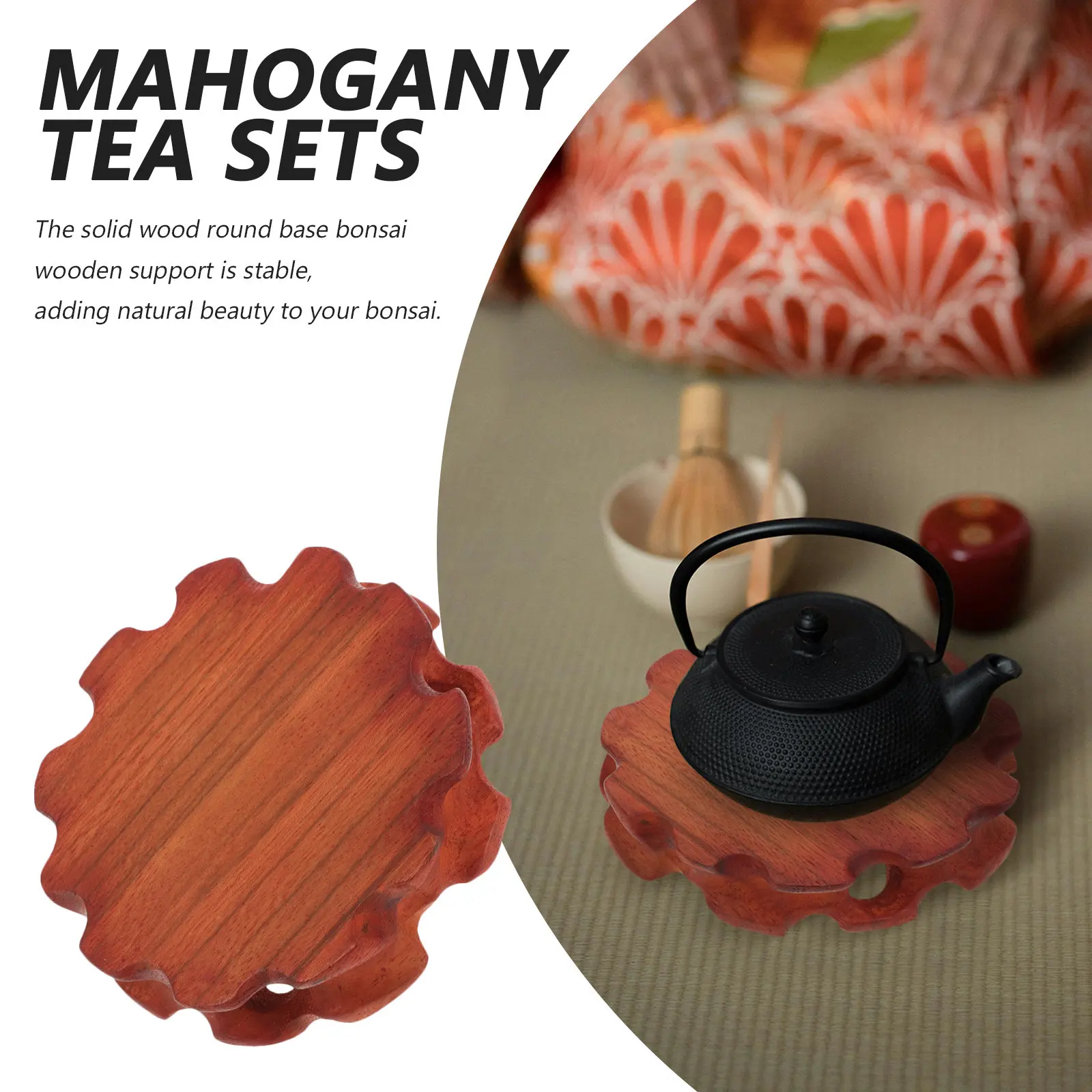 Mini Wood Display Stand Solid Wood Base Pedestal Stable Desktop Vase Plant Holder for Decor Tray Wooden Display Base