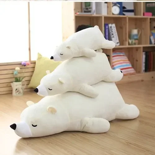 [ Funny ] 75cm liv heart sea bear Stuffed Animals Plush toy doll model car sofa soft white sleepy polar bear Hold pillow gift