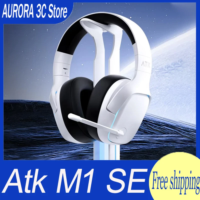 Atk M1 SE Headphone Mercury I Noise Reduction Wireless Bluetooth Csgo Gaming Headset 1200mah Head-Mounted Gamer Earphones Custom