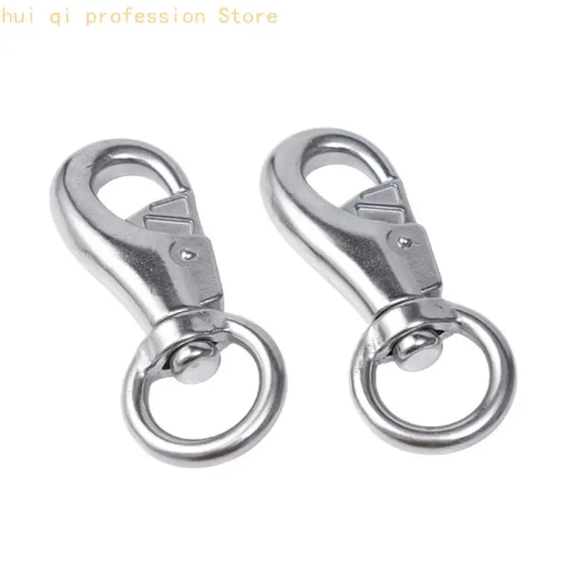Cast 304 Stainless Steel Hooks with Polished Finishes, 2 Piece Rotating Eye Hardware for Marine Use, Camping Gear, Rope, and