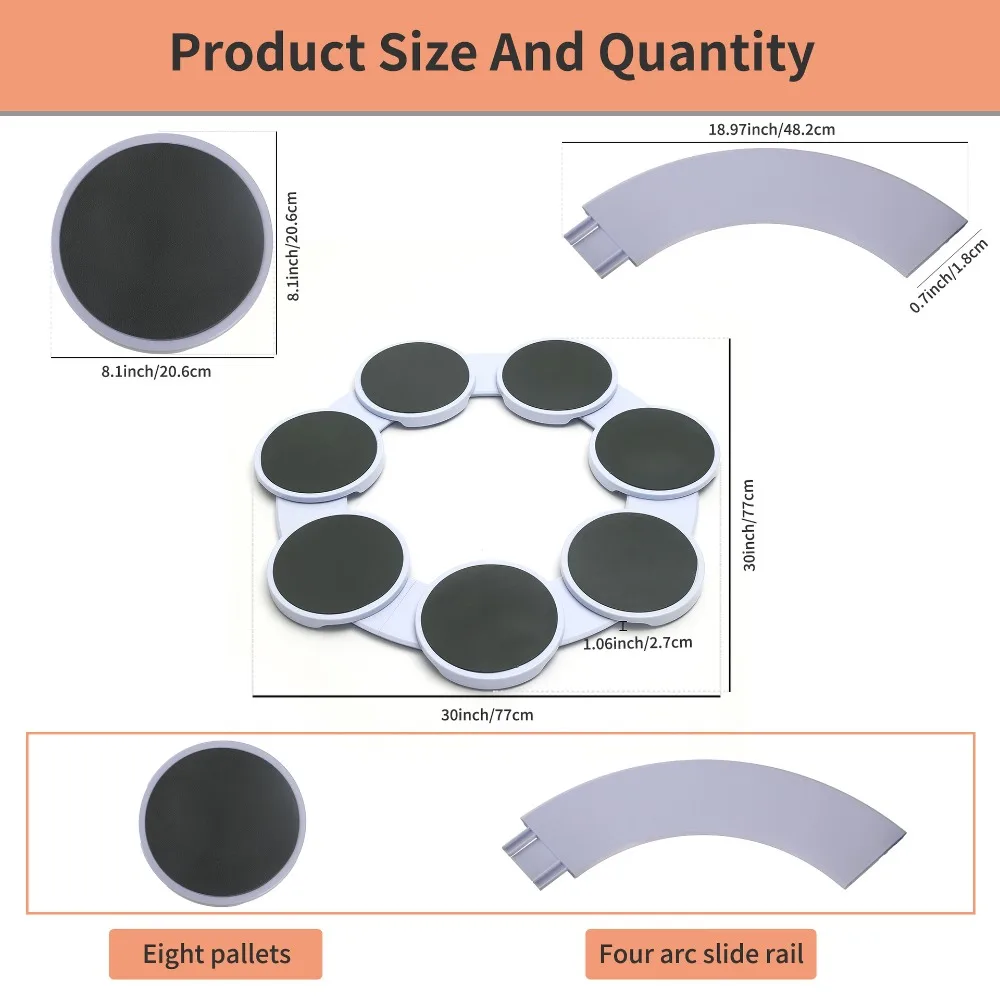 Modular Rotating Tray for Round Table – Non-Slip Heat-Resistant Turntable, Smooth Rolling System for Dinner, Parties, Holidays