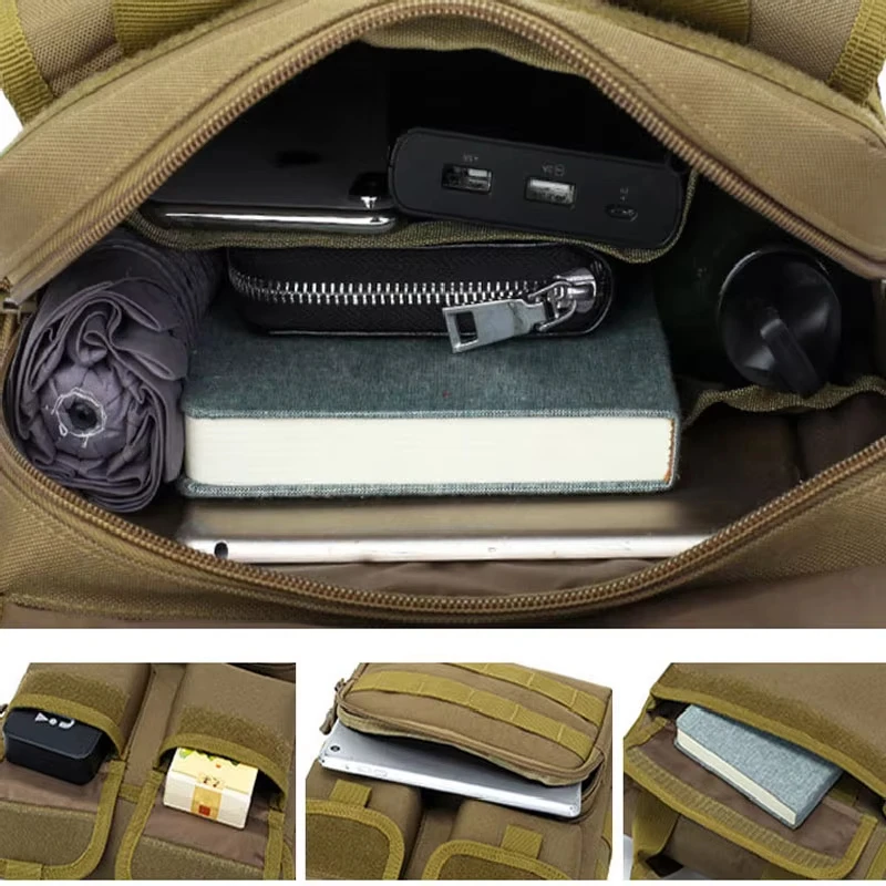 Sac à bandoulière tactique pour hommes, grand rangement Molle leurre Sports de plein air voyage court voyage sacs à bandoulière pour les déplacements randonnée sac à main