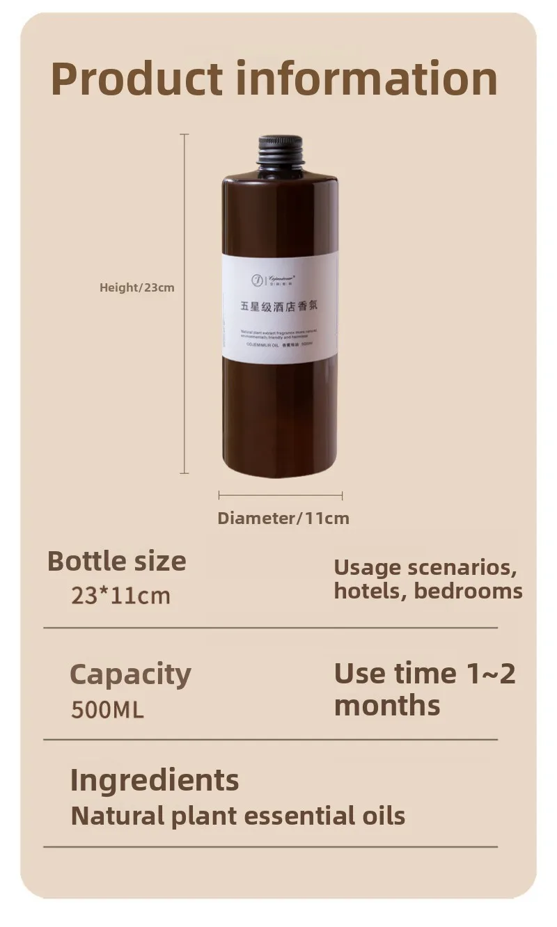 زيت إعادة تعبئة الروائح العلاجية عديمة اللهب سعة 500 مل - عطر طويل الأمد لتنشيط الهواء والاستخدام المنزلي مع الروائح المتعددة