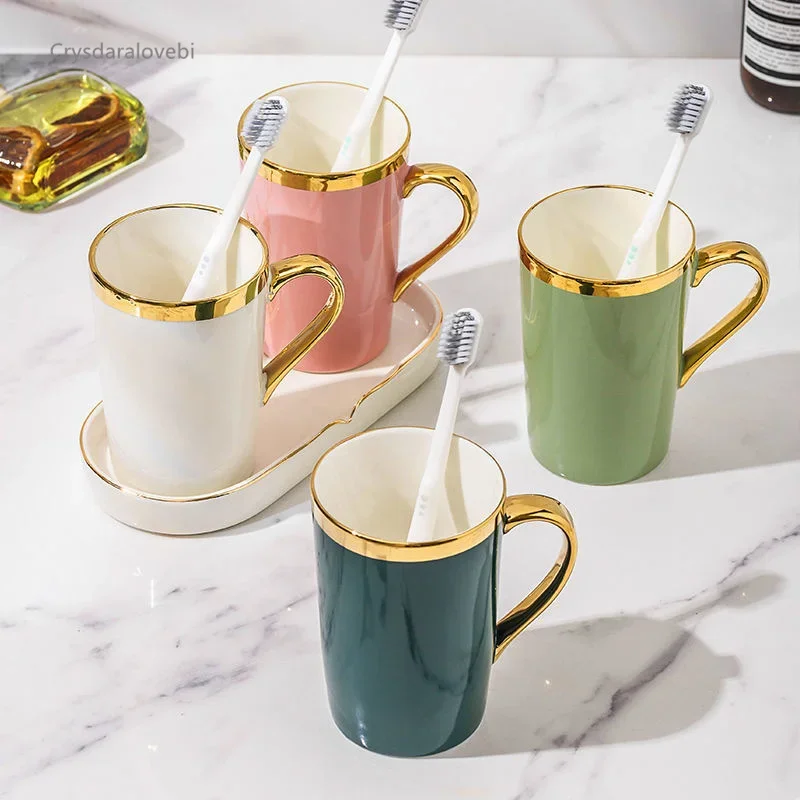 Light Luxury Couples Mouthwash Cup Ceramics Toothbrush Cup Tooth Tank Wash Cup Toothbrush Tooth Cup Toilet Set