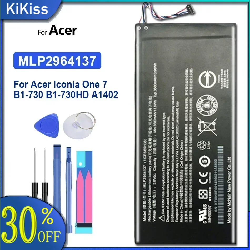 3580mAh MLP2964137 Battery for Acer Lconia One 7 B1-730 B1-730HD A1402 3165142P