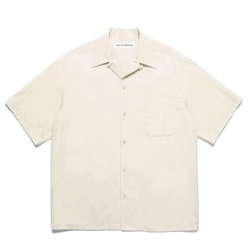 25SS Latest Brand Solid Color WACKO MARIA Cuban Neck Summer Casual Vacation Hawaii Mens Womens Shirt Fashion Simple Tops