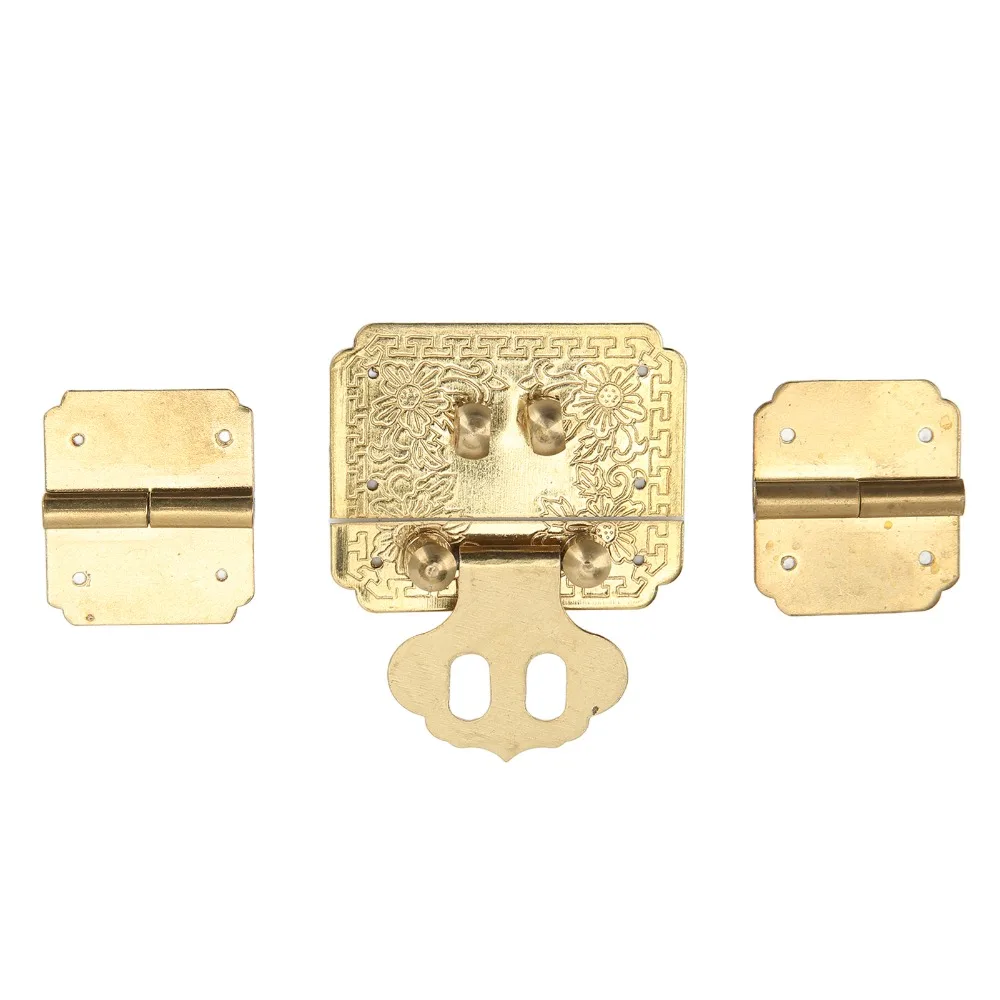 

17pcs Jewelry Accessories Durable Box Lock Buckle Hinges Retro Brass Small Box Hinges Rustproof Brass Hinges Wooden Box