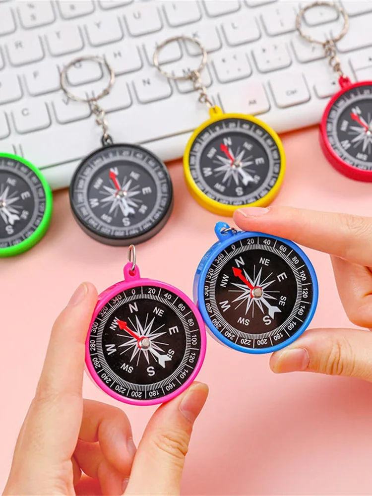Porte-clés boussole Puzzle apprentissage Science boussole Mini boussole porte-clés conception pour outil de Navigation enfants cadeau enseignement scientifique