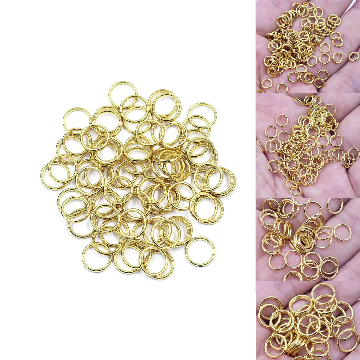 

5000PCS Gold Plated Open Split Jump Rings Multi-size 4-12mm DIY Crafts Pendants Jewelry Handmade Accessories Material Package