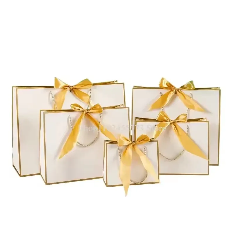 

Customized Gift Bags with Ribbon Luxury Personalized Paper Packaging Bags Custom Logo (Please Contact Us Before You Order)