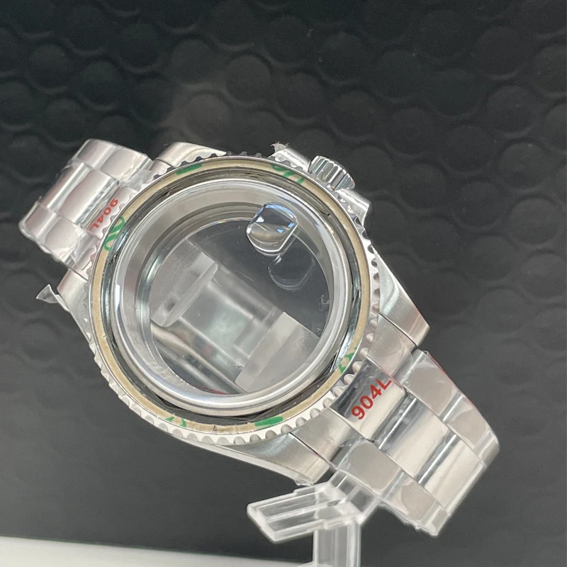 SWISH Steel SUB 41mm Waterproof Watch Case for NH35A NH36A Glass Back Polish Bracelet Sapphire Glass Unidirectional Bezel Ring