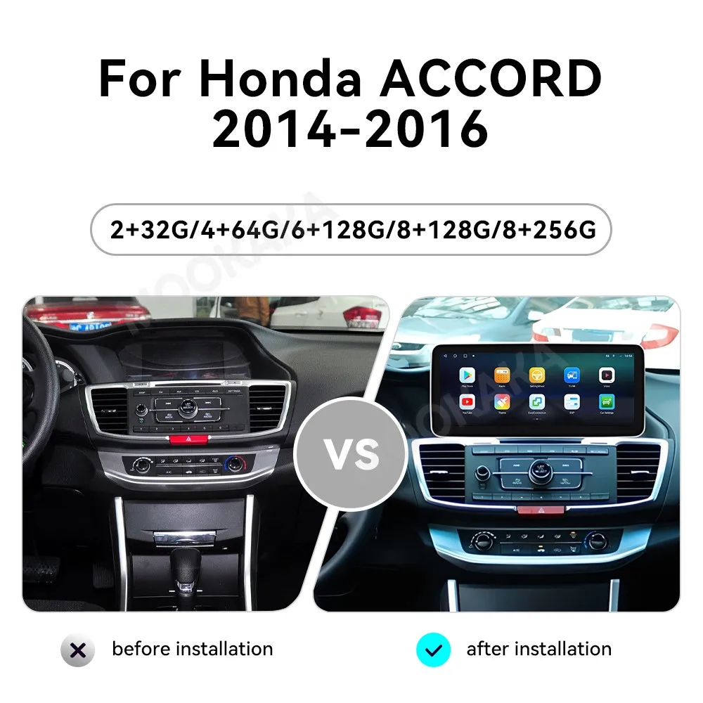 Car Accessories Radio For Honda Accord 9th 2014-2016 Android Auto GPS Navigation Multimedia Stereo Receiver Head Unit Offline