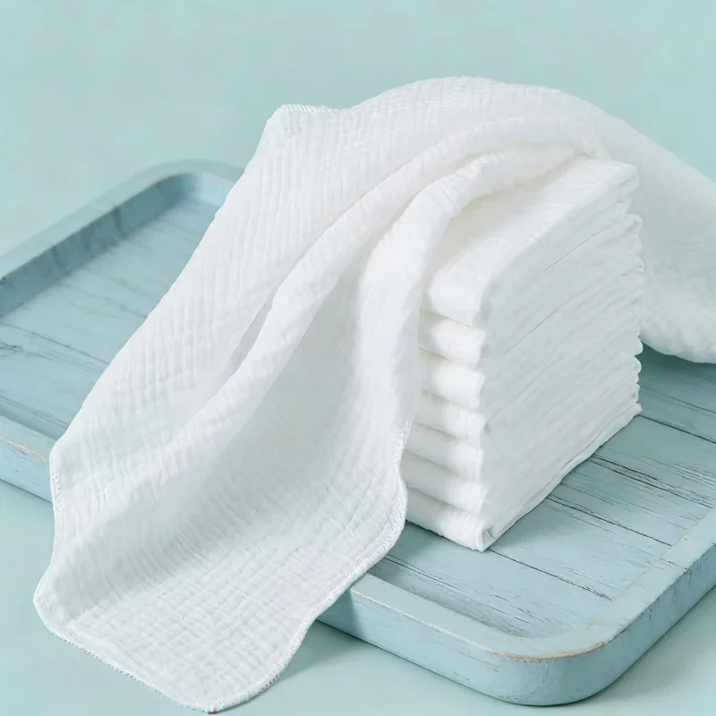 8Pcs/lot 100% Cotton Baby Gauze Diapers For Newborn Baby Nappy Changing 43x45cm Washable Reusable Double Layer Soft Baby Towels