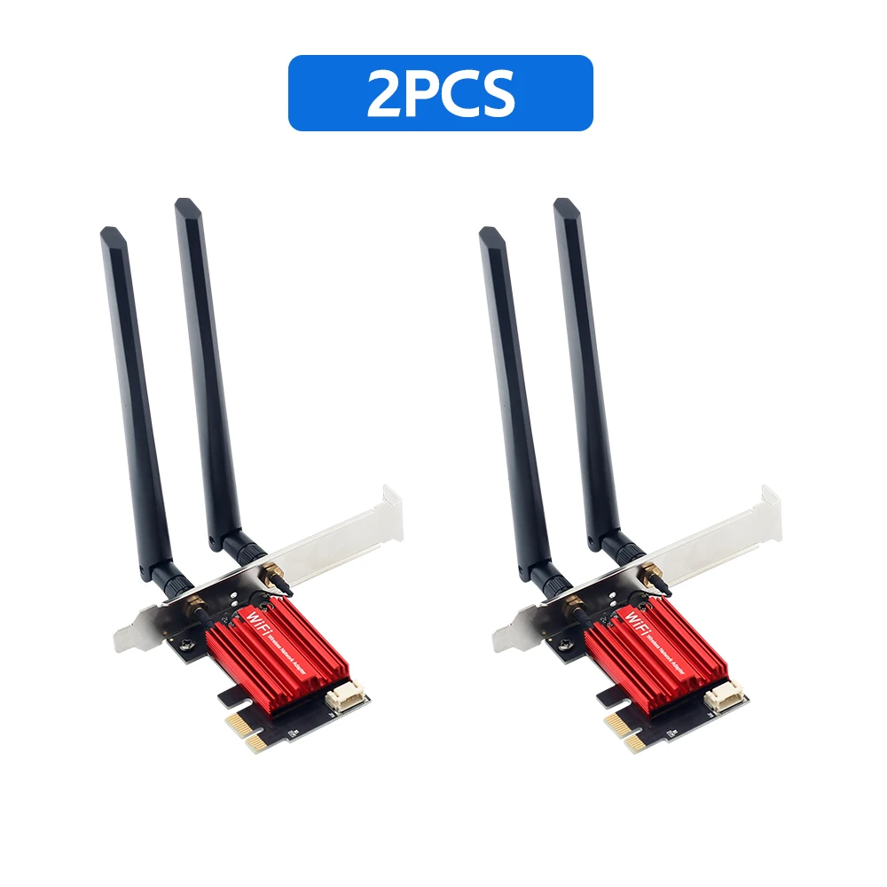 

2PCS AC1200 WiFi 5 PCIE WiFi Adapter Wireless Network Card Bluetooth 4.0 Dual Band 2.4G/5GHz 802.11AC For Desktop Win 7/8/10/11