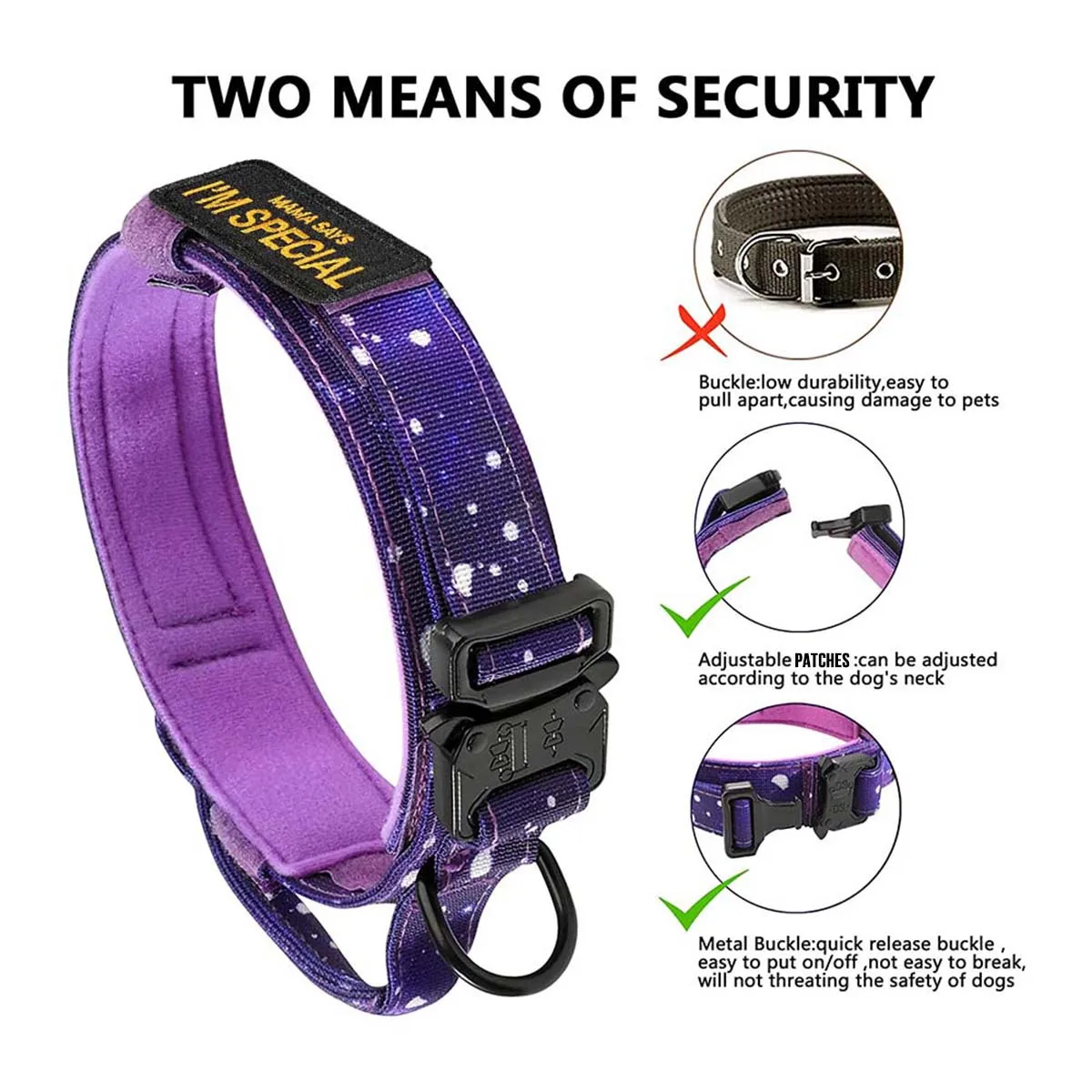 Tactical Dog Collar Military Adjustable Duarable Nylon German Shepard for Medium Large Walking Training Pet Accessories