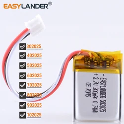 JST2.0mm 3Pin 3.7V 302025 402025 150mah 502025 602025 250mah 702025 802025 902025 Lithium Li Polymer Battery