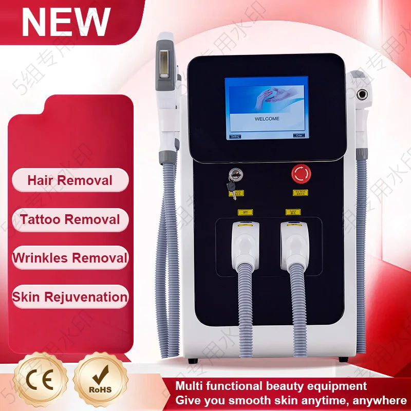 OPT Laser Tattoo Removal Machine, Skin Rejuvenation, Vascular Pigment, Laser,Vascular Removal, 3 in 1,IPL,Nd Yag, Hair Pigment,