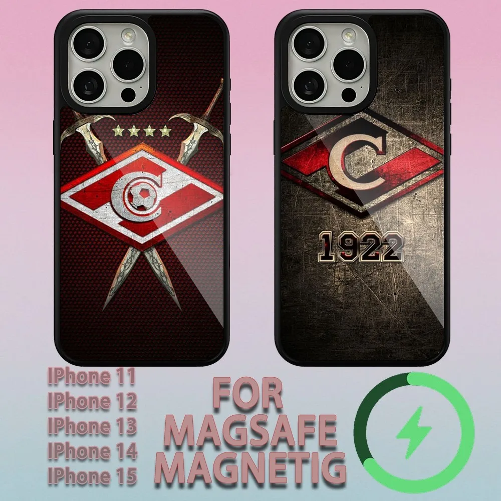 Football Spartak MoscoW  Phone Case For iPhone 11 12 13 14 15 Plus Pro Max Charging  Magsafe Magnetic Wireless Cover