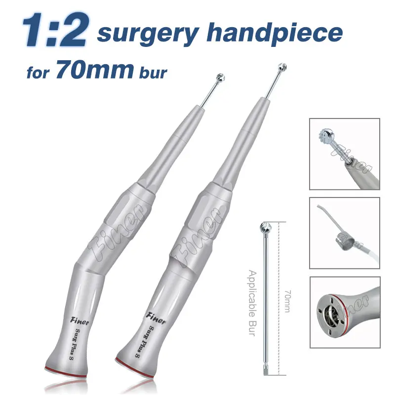 Dental Osteotomy Handpiece 1:2 Angled Surgical Implant Straight Handpiece for Sinus Lifting Bone Collecting ENT Lumbar Surgery