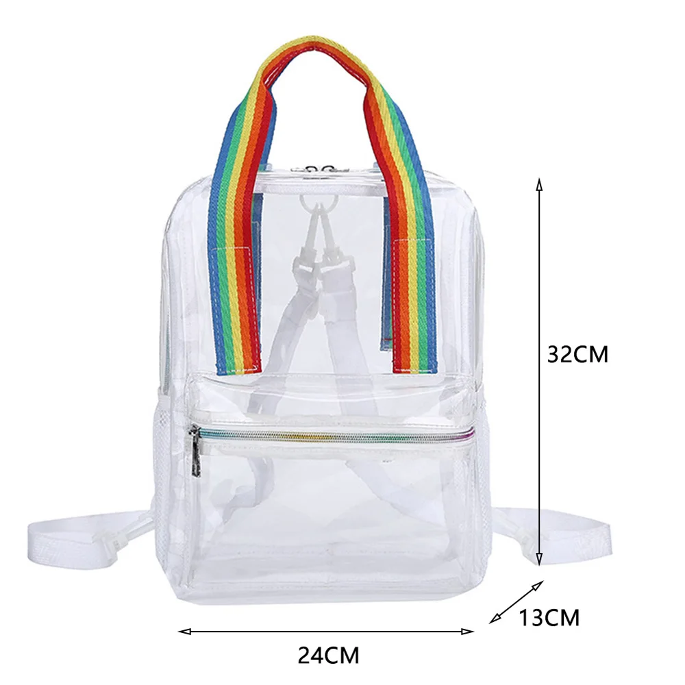 Mochila impermeable de PVC transparente para mujer, mochilas escolares para estudiantes y adultos, a la moda