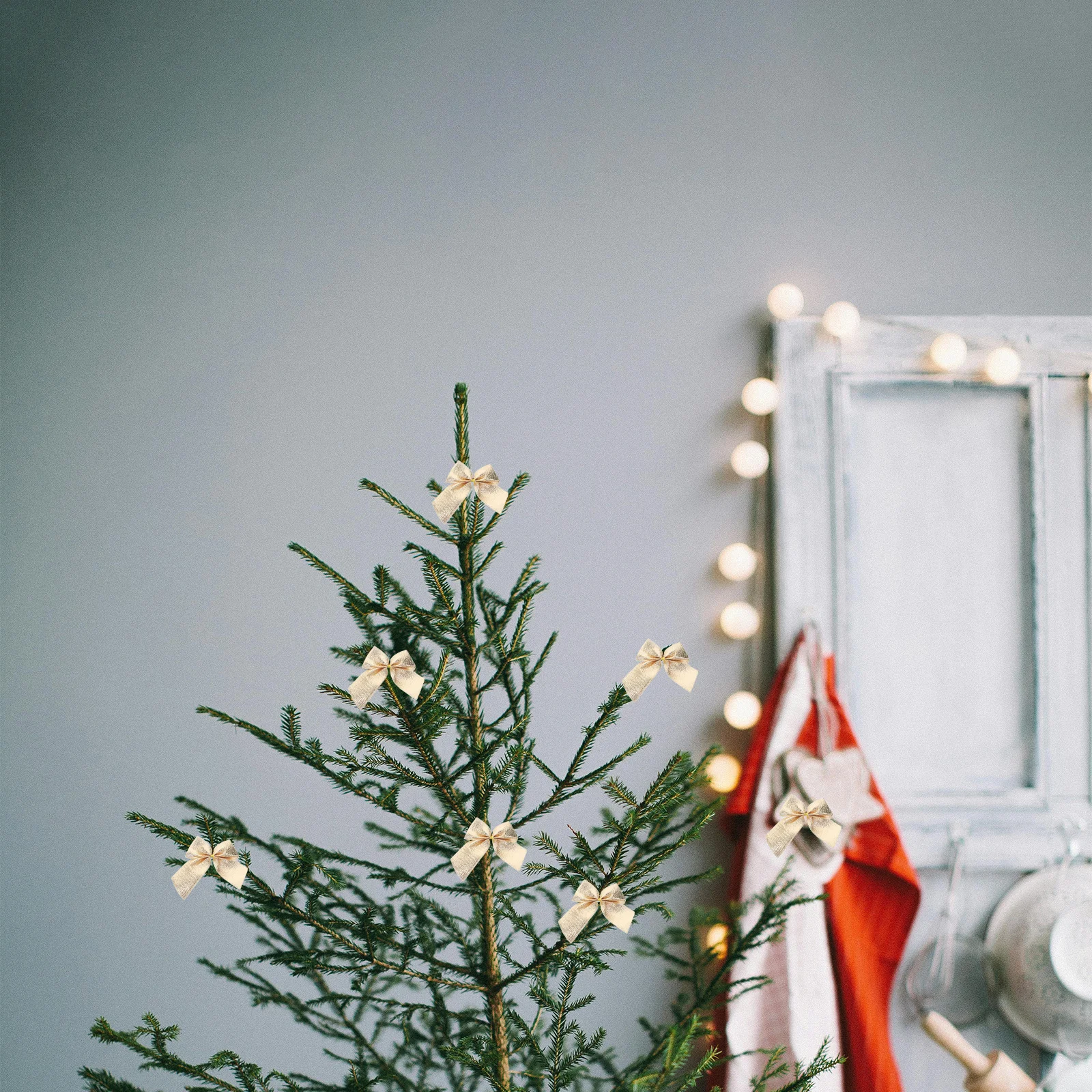 

24Pcs Decorative Glitter Ribbon 55Cm Christmas Bowknots for Tree Decoration Wedding Hair Bows DIY Craft Festival Party Ornament