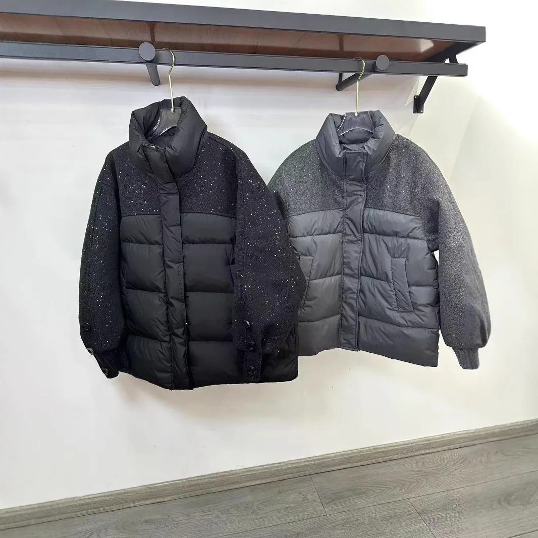 Parkas Women Short Coats Zipper Jackets Thick Warm Y2k Streetwear Stand Collar Elegant Jacket Work Coat Autumn Winter 2025