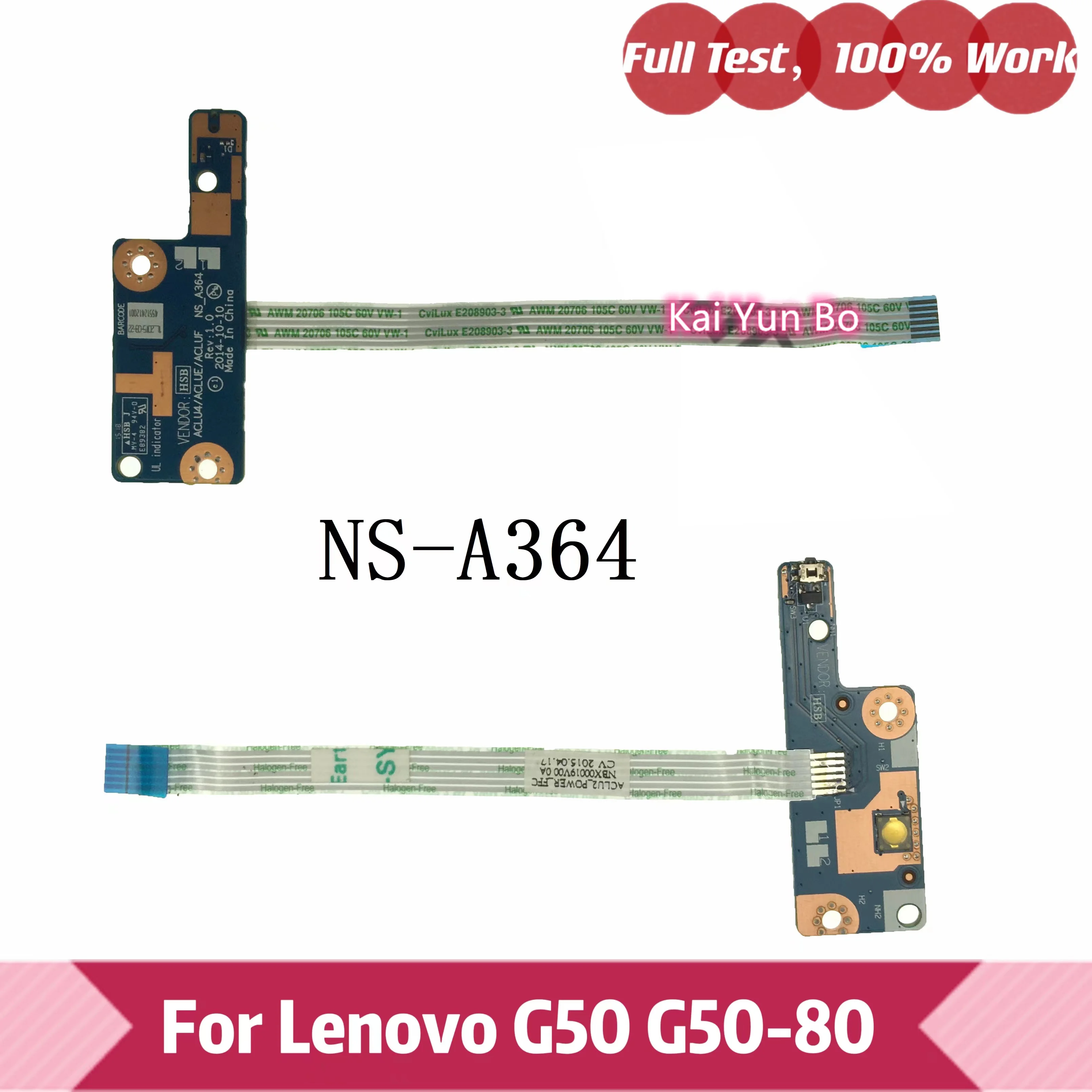 Notebook For Lenovo G50-80 G50 Laptop Power Button Board with Cable NS-A364 100% Tested OK