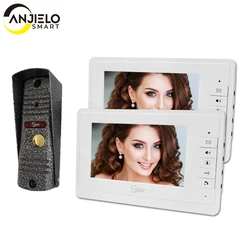 Wired Video Door Intercom com IR Night Vision para segurança doméstica, sistema de monitor de vídeo sem fio, campainha interior, 7 polegadas, cor