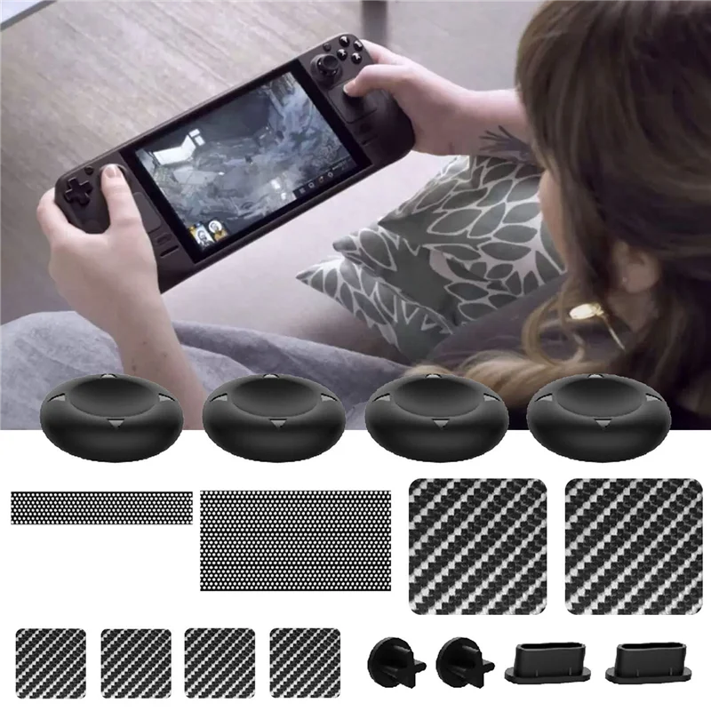 ABFN-1 مجموعة ملصقات وحدة التحكم في الألعاب غطاء عصا التحكم في الألعاب لوحدة التحكم في ألعاب سطح البخار قابس الغبار