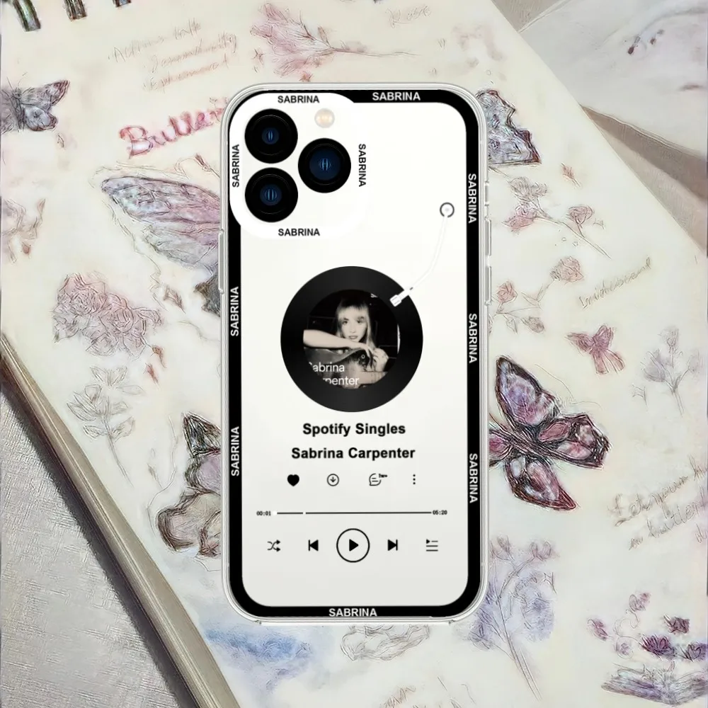 Singer S-Sabrina C-Carpenter Phone Case For iPhone 13 14 15 Mini 11 12 Pro Max Transparent Shell