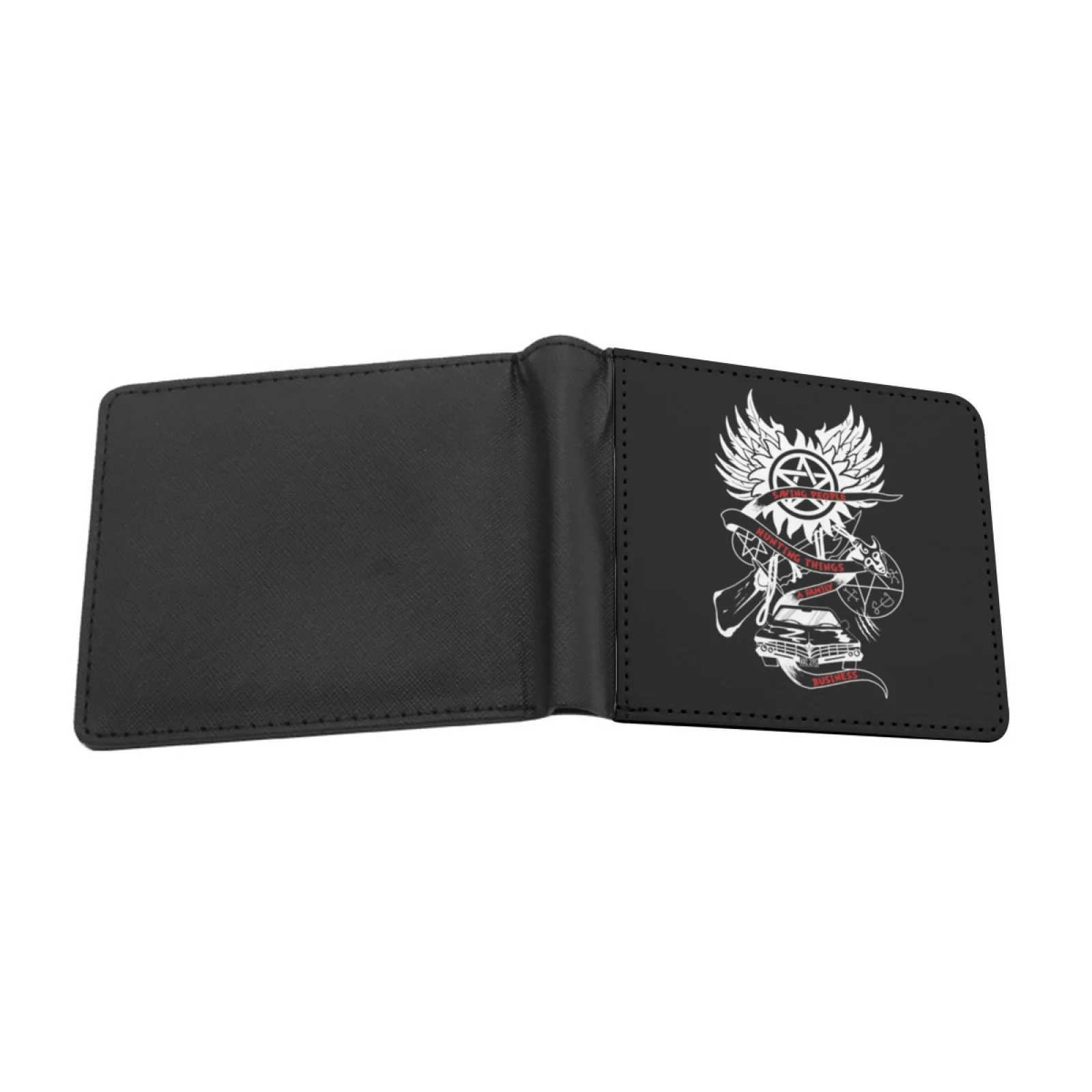 Supernatural Saving Hunting Things A Family Business Men's Wallet Pu Leather Wallet Multifunction Credit Card Purse