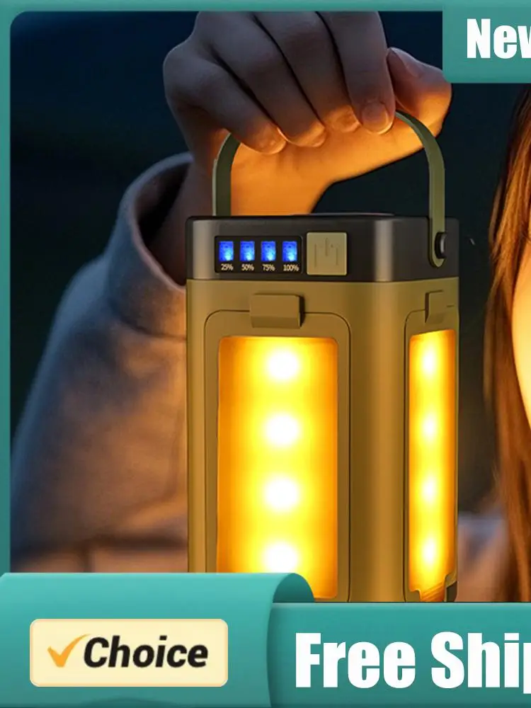 

Складной кемпинговый фонарь с функцией Power Bank, перезаряжаемый портативный фонарик, светодиодный светильник для палатки, для кемпинга, походов, рыбалки