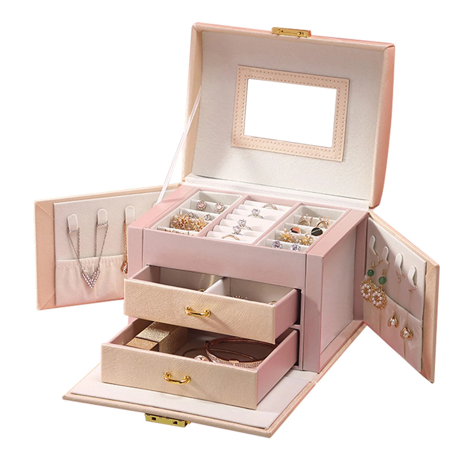 

Jewelry Box Ring Necklace Earring Holder Storage Box Case Jewelry Organizer Gifts Box joyeros organizador de joyas