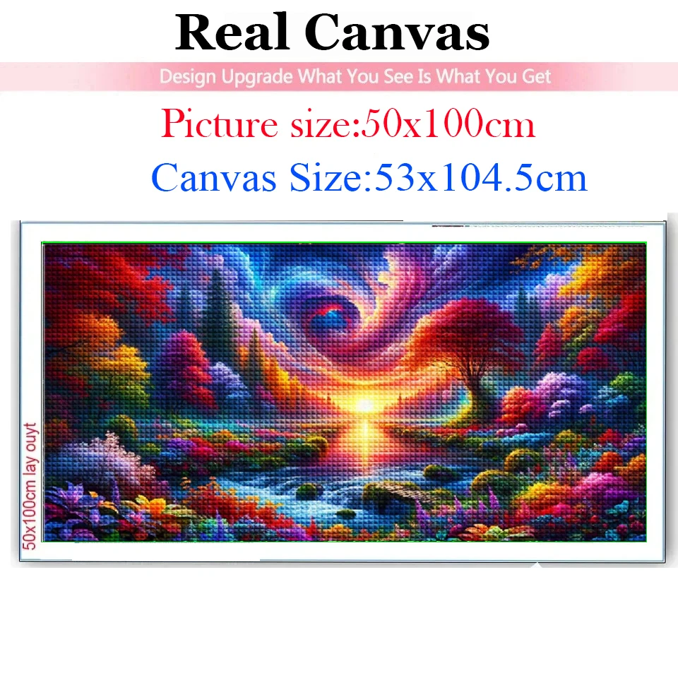 Vibrant And Surreal Landscape With River Tree Landscape DIY 5D Diamond Painting Mosaic Embroidery Cross Stitch Kits Home Decor