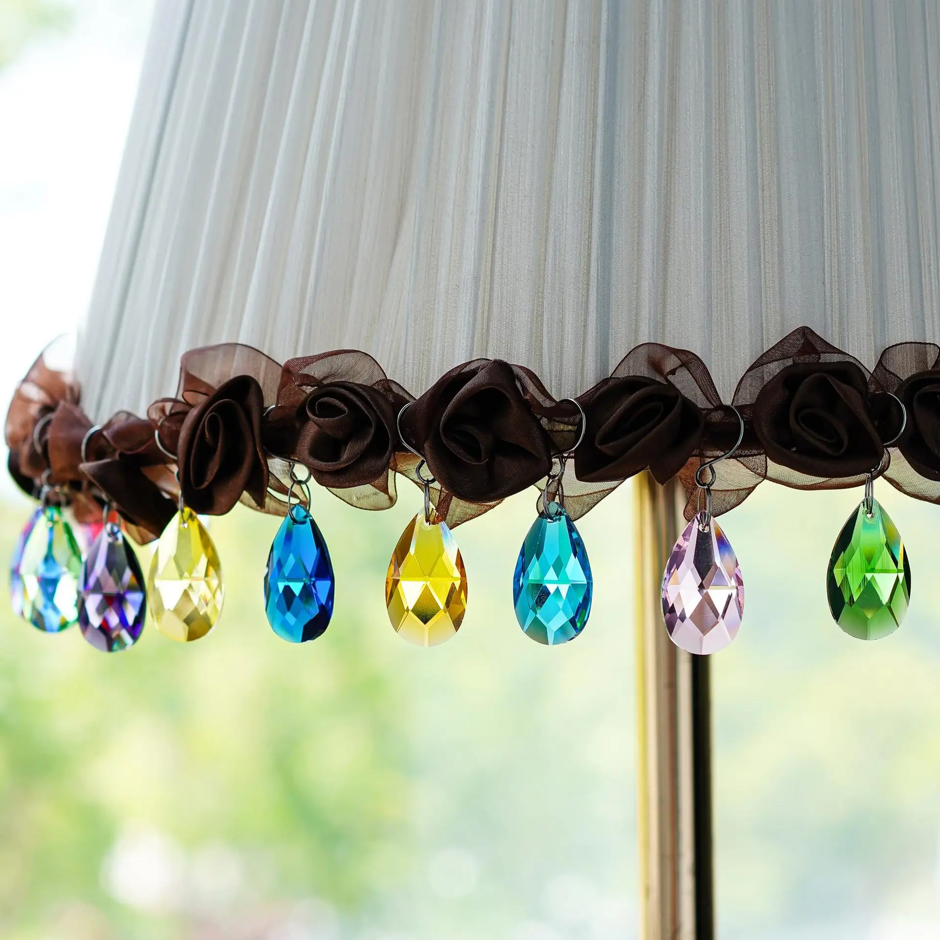 12PCS 38mm Crystal Grid Prisms Drop Multicolor Feng Shui Cut Decorative w/Hook Suncatcher Garden Chandelier Lighting Accessories