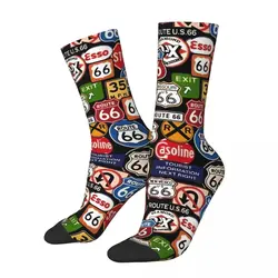 Road Signs U S Route 66 Kawaii Socks Shopping Cartoon Pattern Socks