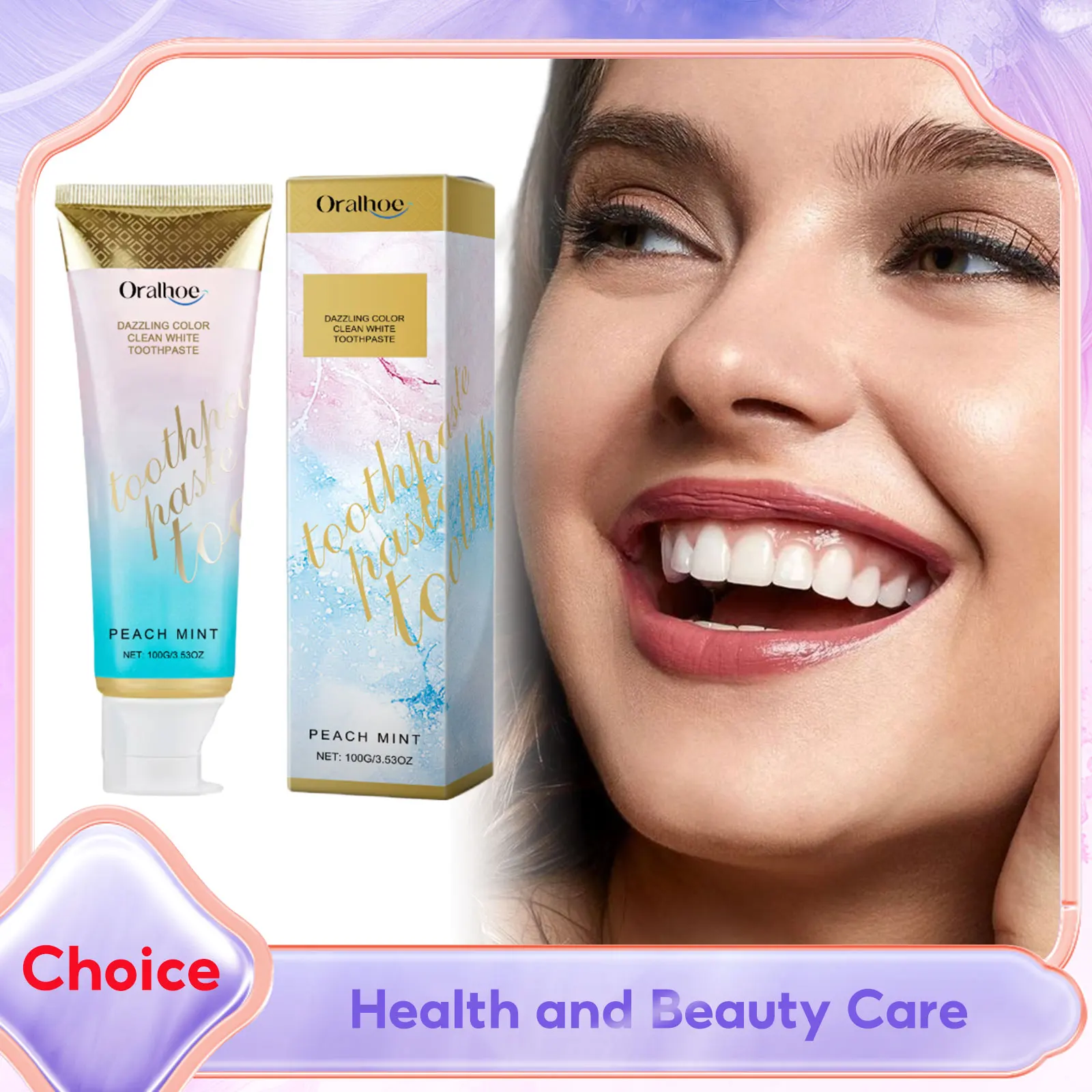 Radiant Whitening Toothpaste Dazzling White Teeth Refresh Mint Flavor Deep Cleaning Stain Removal Improves Gum Health Oral Care