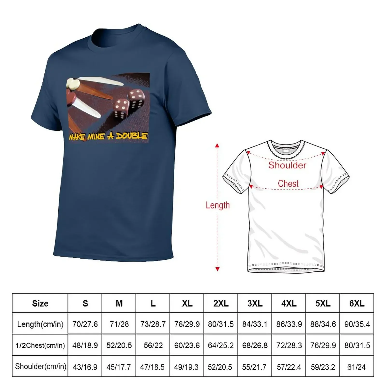 Make mine a double - backgammon T-Shirt summer tops aesthetic clothes t shirts for men