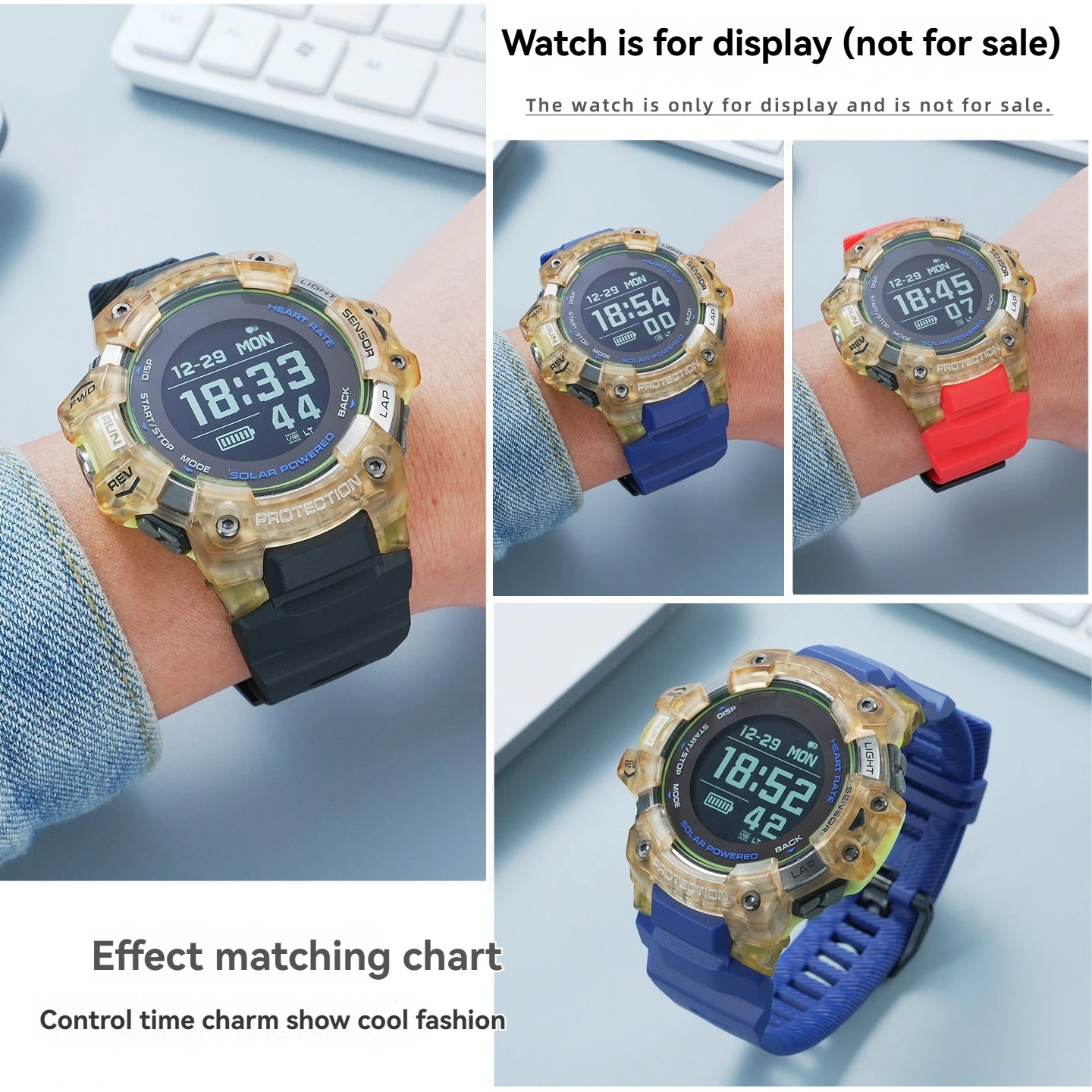 GBD-H1000 Soft Silicone Strap For Casio G-SHOCK 3475 GBD-H1000-1A4 Dedicated Interface Rubber Watchband Men's Bracelet wristband
