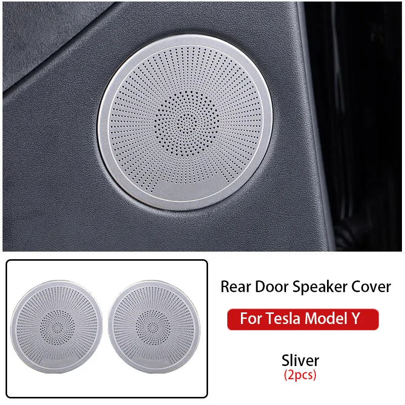 Car Audio Speaker Cover For Tesla Model Y 2019-2024 Interior Trim Sticker Door Loudspeaker Cover Under Seat Outlet Vent Trim