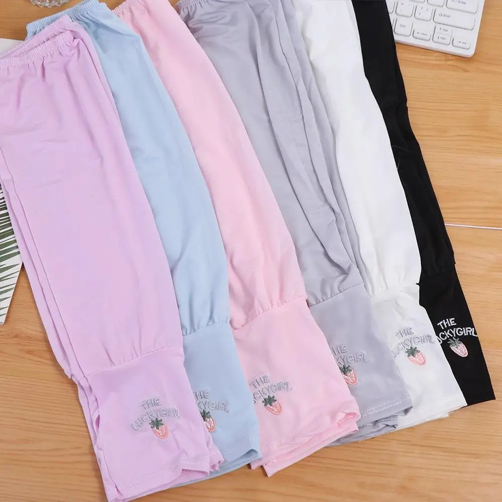 

Простые летние тонкие свободные нарукавники из полиэфирного волокна с эффектом ледяного шелка, солнцезащитные