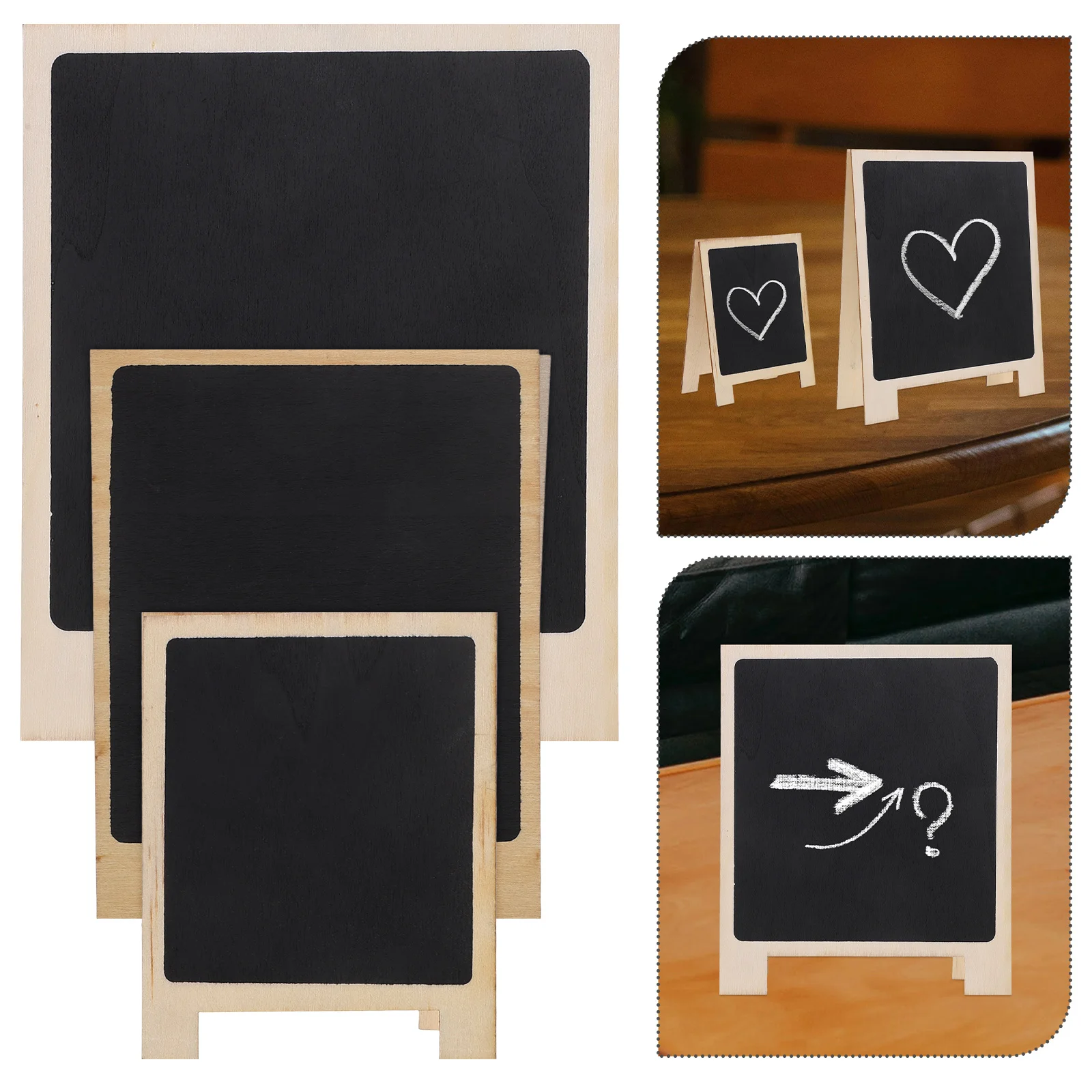3pcs Double Sided Mini Chalkboard Small Blackboard Freestanding Table Desk Decor Message Board For Wedding Party Food Signs