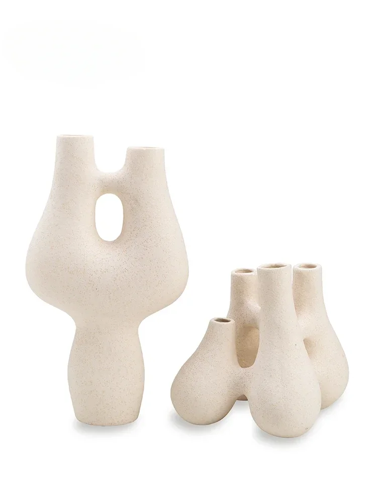 two-hole branch vase ceramic ornaments home accessories living room desktop porch Nordic housewarming.