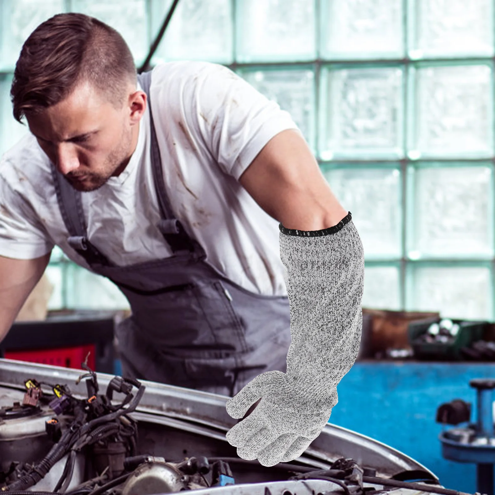 

1 Pair Cut Resistant Gloves Long Sleeves Wear Resistant Breathable Arm Protection For Industrial Kitchen Construction Welding