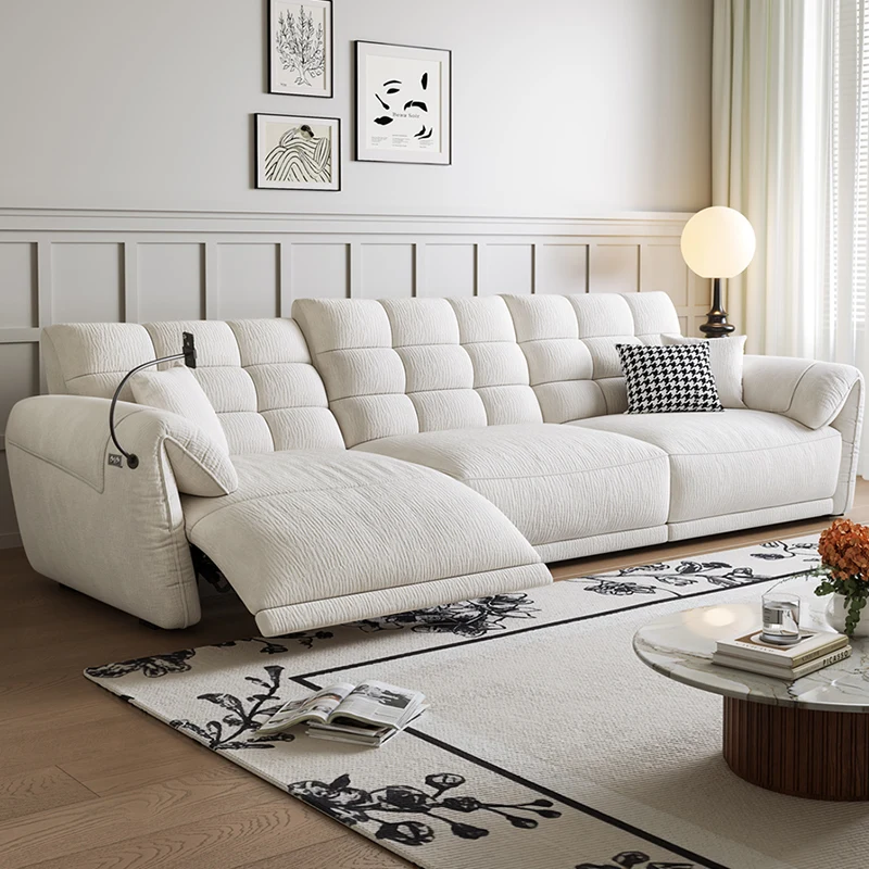 أرائك غرفة المعيشة المصممة باللون البيج بمقعدين أرائك غرفة المعيشة الفاخرة الناعمة الاسكندنافية منتفخة للنوم أثاث منزلي للاسترخاء #2