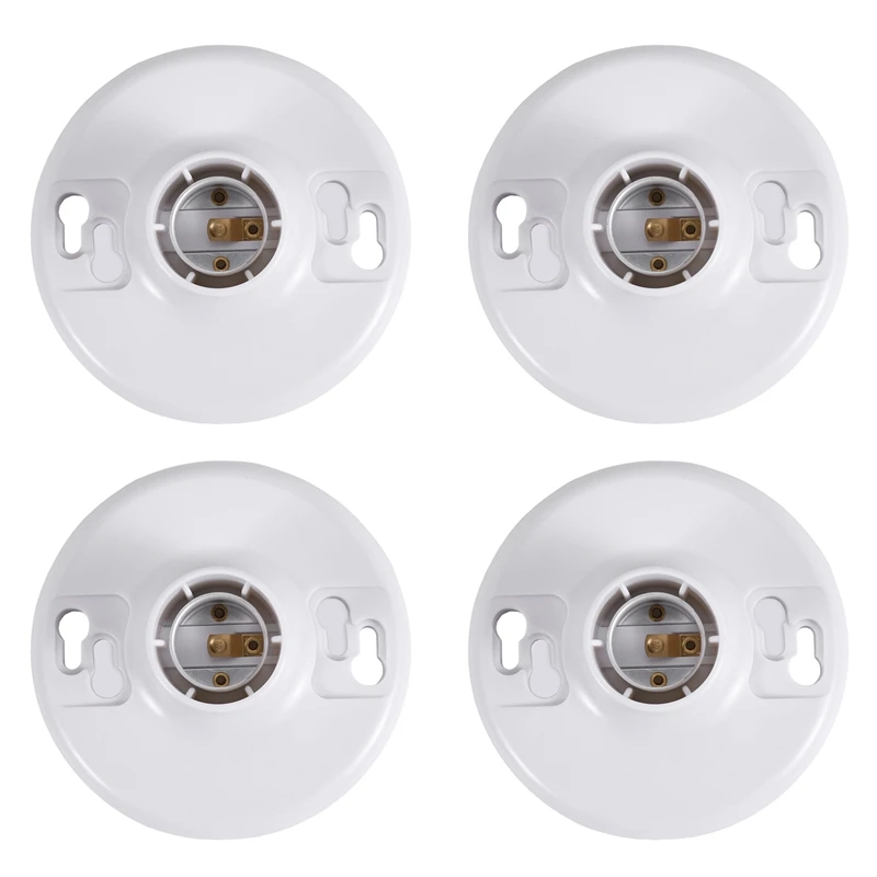 TOP 4 Pcs 660W 250V Medium Base E26 Lampholder Keyless Top Lamp Holder Ceiling Light Sockets Phenolic Lampholder