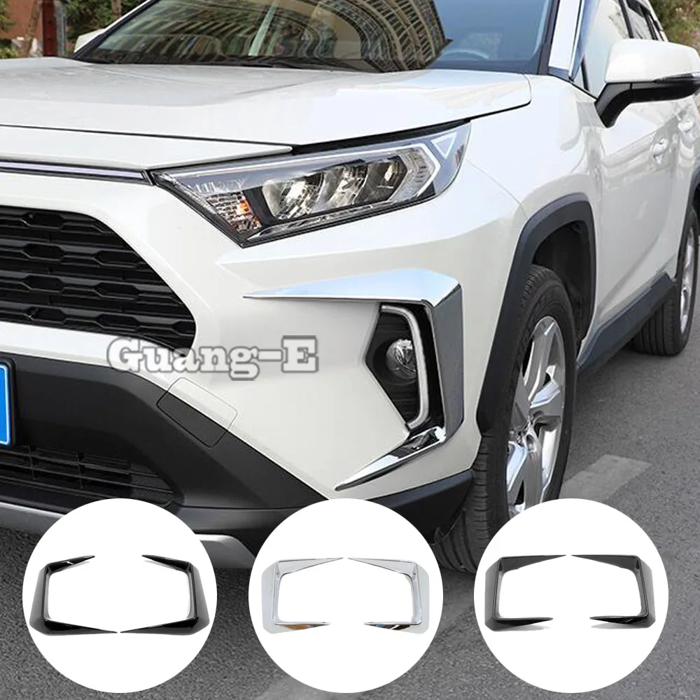 

Car Body Front Fog Light Lamp Eyebrow Covers Trim ABS Chrome Accessories Exterior Decoration For Toyota Rav4 2019 2020 2021 2022
